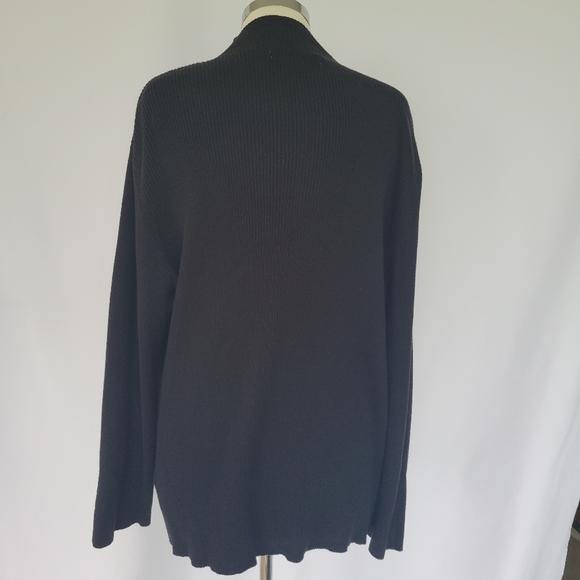 Jones NY Cotton Blk 3/4 Zip Sweater 3X - Picture 3 of 7